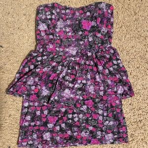 Strapless peplum dress